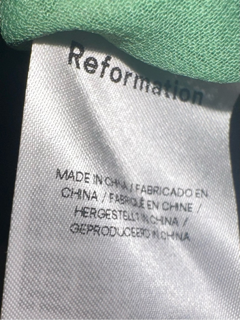 REFORMATION Sleeveless Floral Shift Dress in White & Green - Picture 6 of 7
